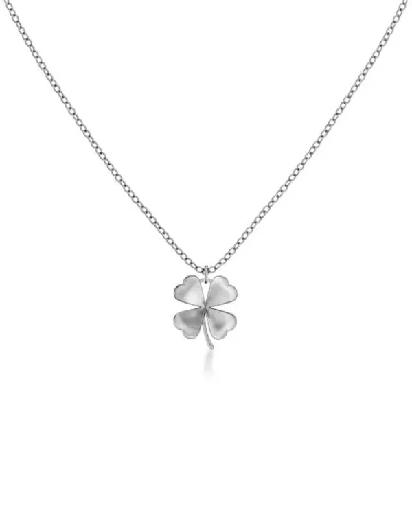 Lucky Necklace från Edblad – halsband i rostfritt stål med ett fyrklöver som hänge, elegant och symboliskt smycke.