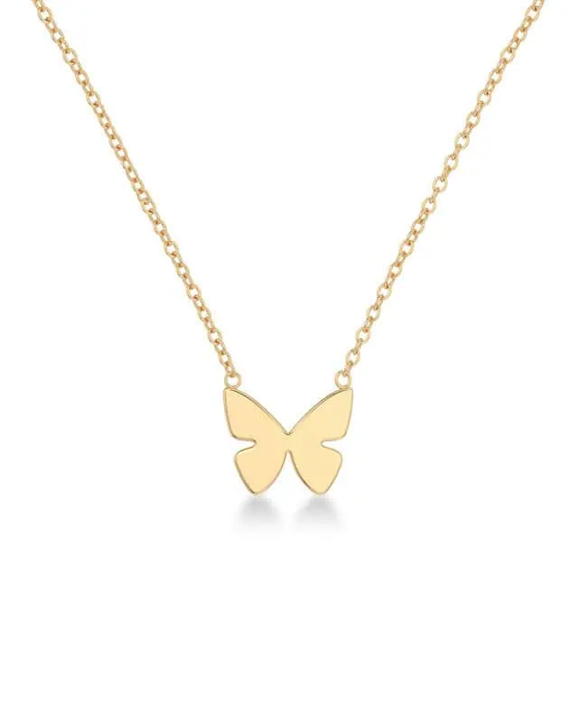 Papillon halsband i guldpläterat rostfritt stål från Edblad med fjärilsberlock, visat mot vit bakgrund.