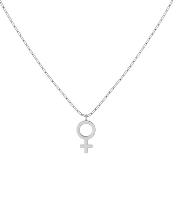 Halsband i rostfritt stål från Edblad med Venus-symbol som hänge, fotograferat mot vit bakgrund.