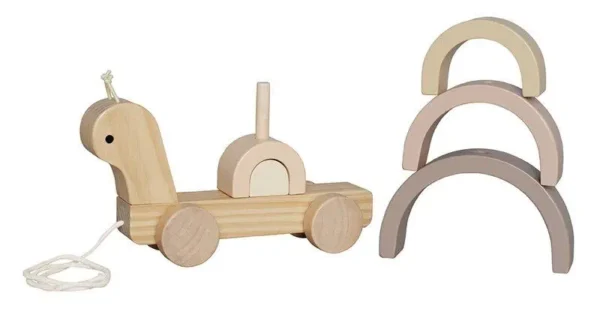 Dragsnigel med regnbåge – lekfull design i naturligt trä - Bild 2