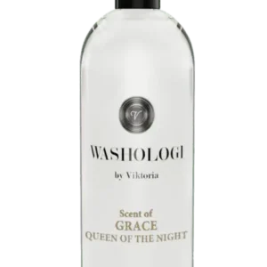 WASHOLOGI Linen Water Grace – linnevatten med doft av Nattens drottning i stilren flaska med svart spraymunstycke.