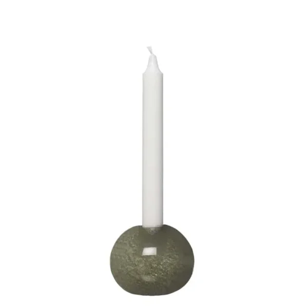 ljusstake glas, Ernst ljusstake, grön ljusstake, skandinavisk inredning, rund ljusstake, modern ljuslykta