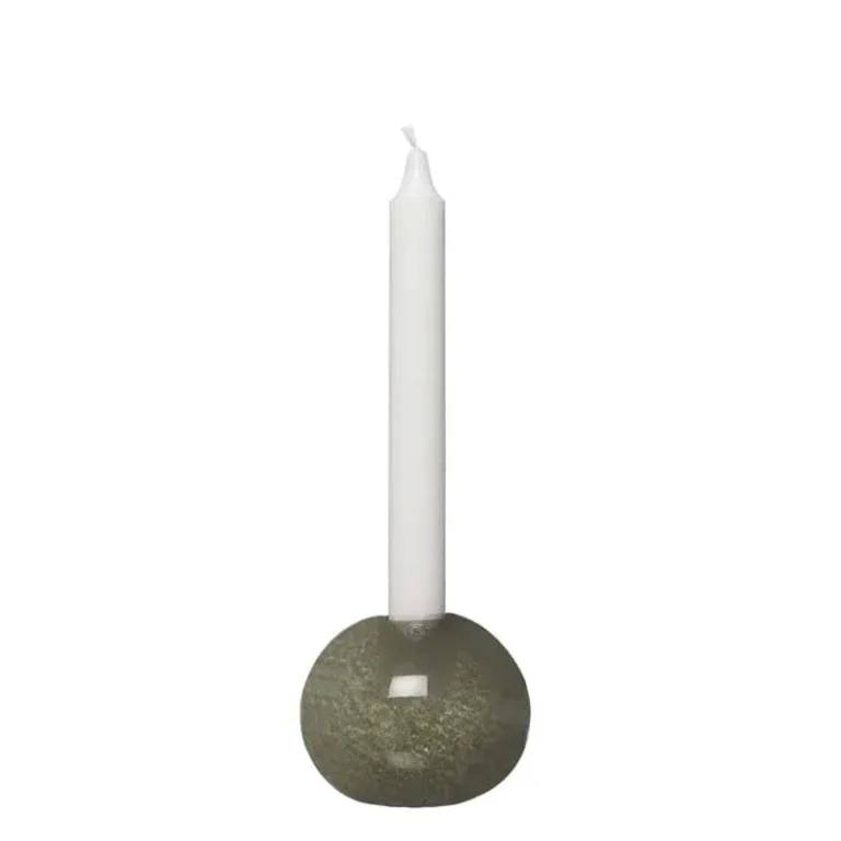 ljusstake glas, Ernst ljusstake, grön ljusstake, skandinavisk inredning, rund ljusstake, modern ljuslykta