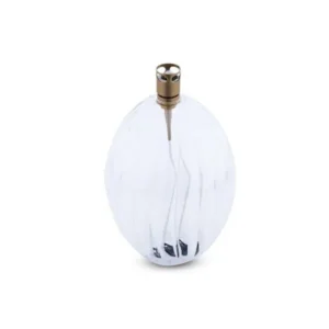 Oljelampa i klart räfflat glas med mässingsfärgad topp, modell Ovalis Elegant Brass M från Peri Design.