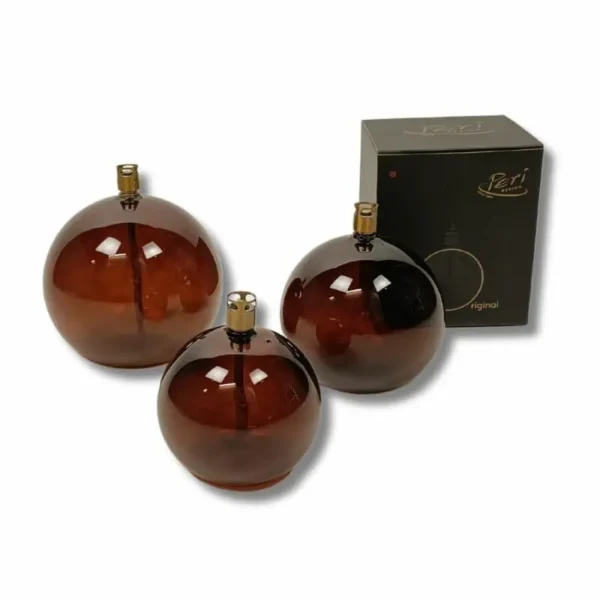 Oljelampa Round Cognac Brass M – Harmonisk belysning med färg och form - Bild 2