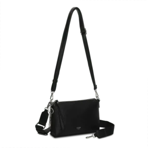 Berlevåg svart crossoverväska från Lycke Oslo med justerbar axelrem.